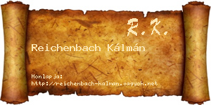 Reichenbach Kálmán névjegykártya